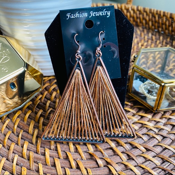 Golden Torch -Candy Triangle Boho Earrings - Picture 4 of 6